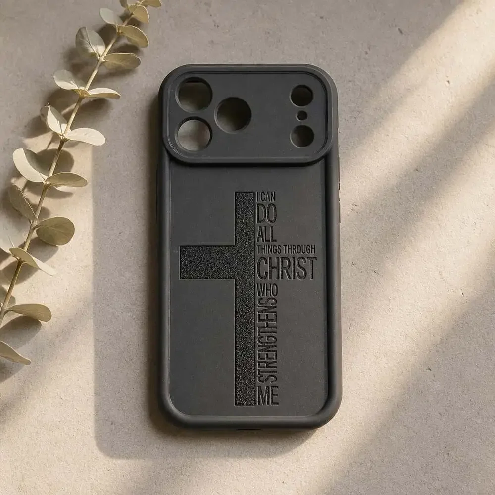 Glam Shell iPhone 17 Pro Max Black Religious Cross Case